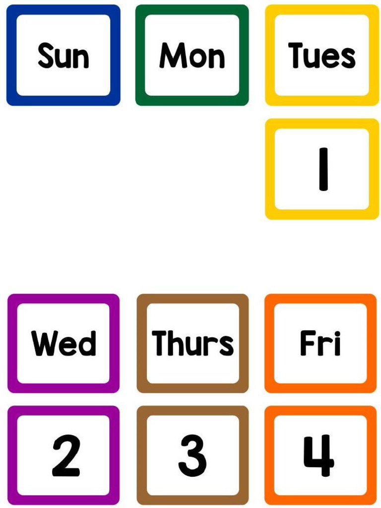 Calendar Dates Print | PDF
