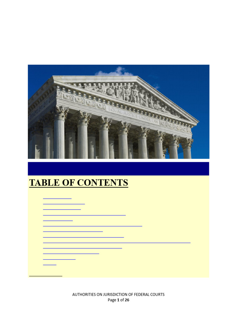 Authorities On Jurisdiction of Federal Courts | PDF | Article Three Of ...