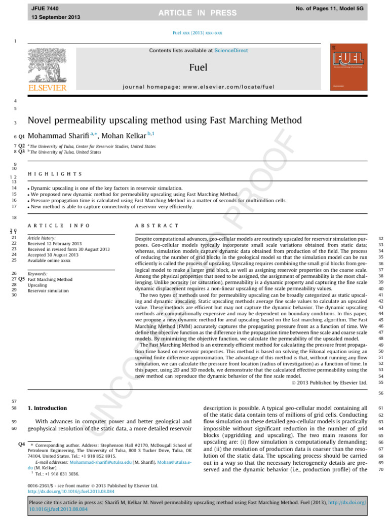 Fast Marching Method for Permeability Upscaling | PDF | Waves | Fluid ...