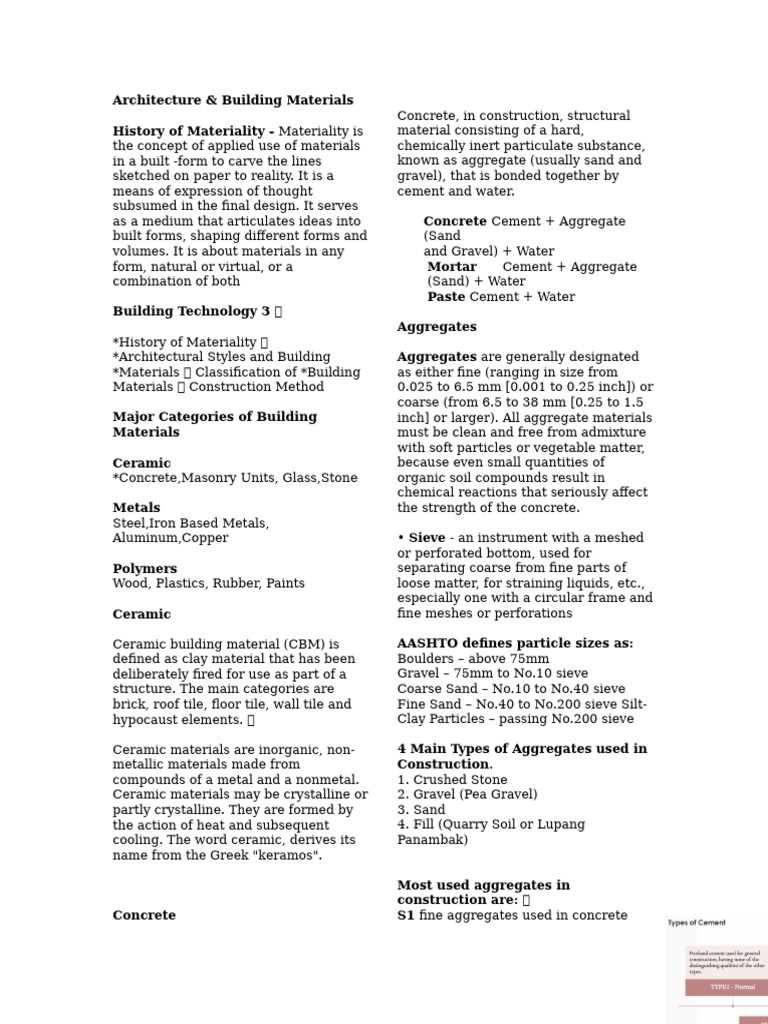 Building Materials and Their Uses | PDF | Concrete | Glasses