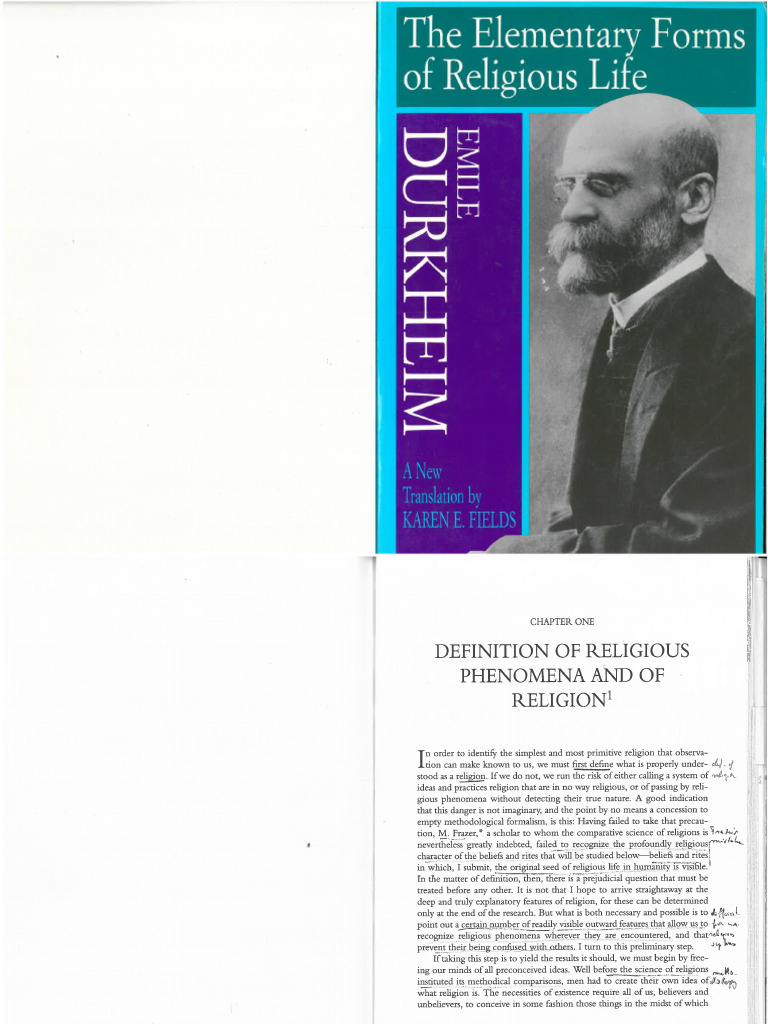Emile Durkheim - The Elementary Forms of Religious Life. Chapters 1-4 ...