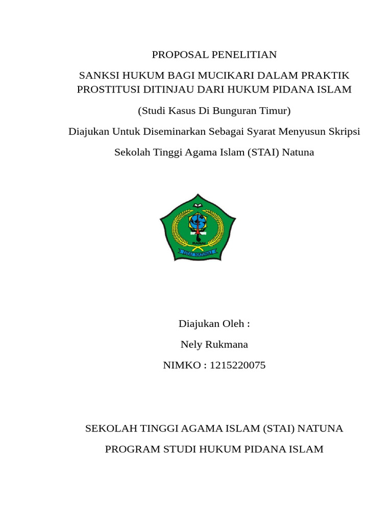 Sanksi Hukum Mucikari Prostitusi Islam | PDF