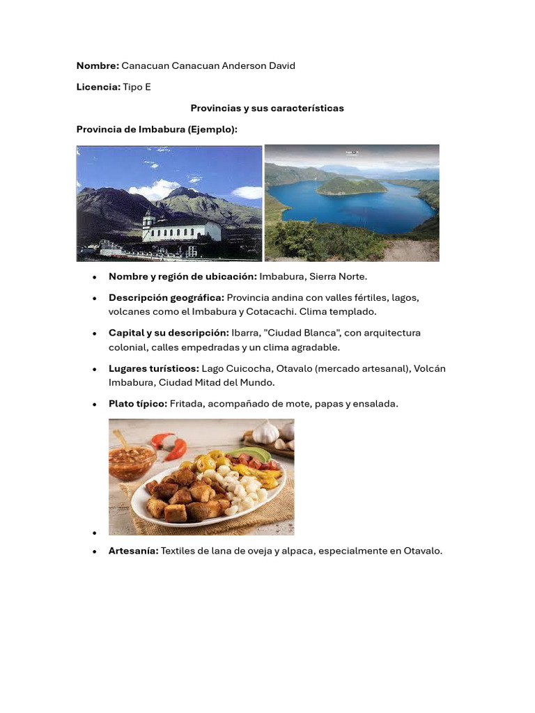 Provincias de Ecuador y sus Atractivos | PDF | Viajes y turismo