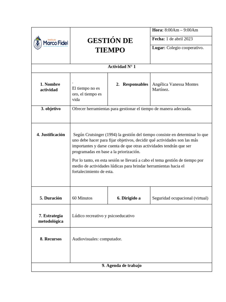 Gestión de Tiempo | PDF | Gestión del tiempo | Habilidades profesionales