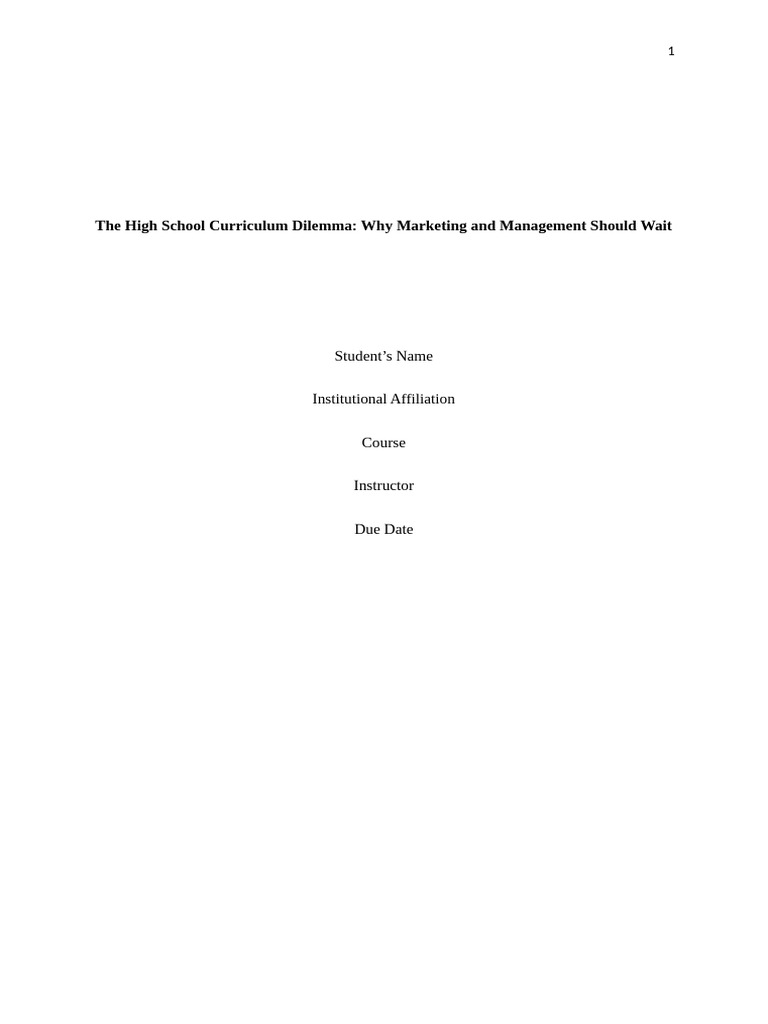 Marketing Test WR.edited PDF Curriculum Cognition