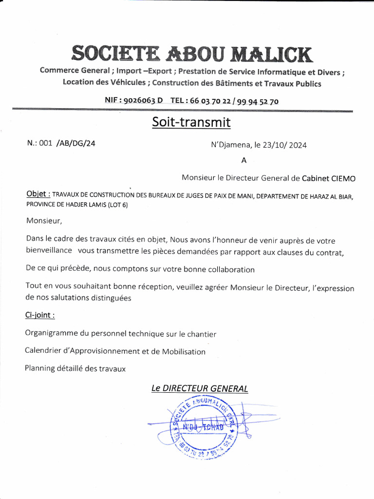 Modèle de Soit Transmis PDF | PDF