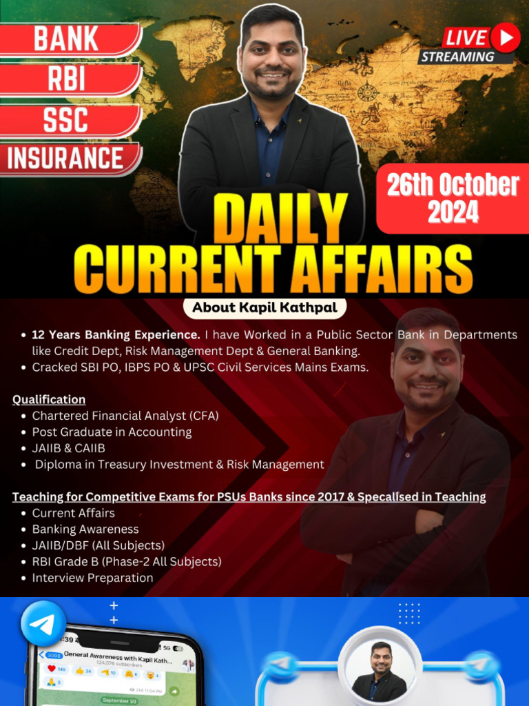 26th October 2024 Current Affairs by Kapil Kathpal | PDF