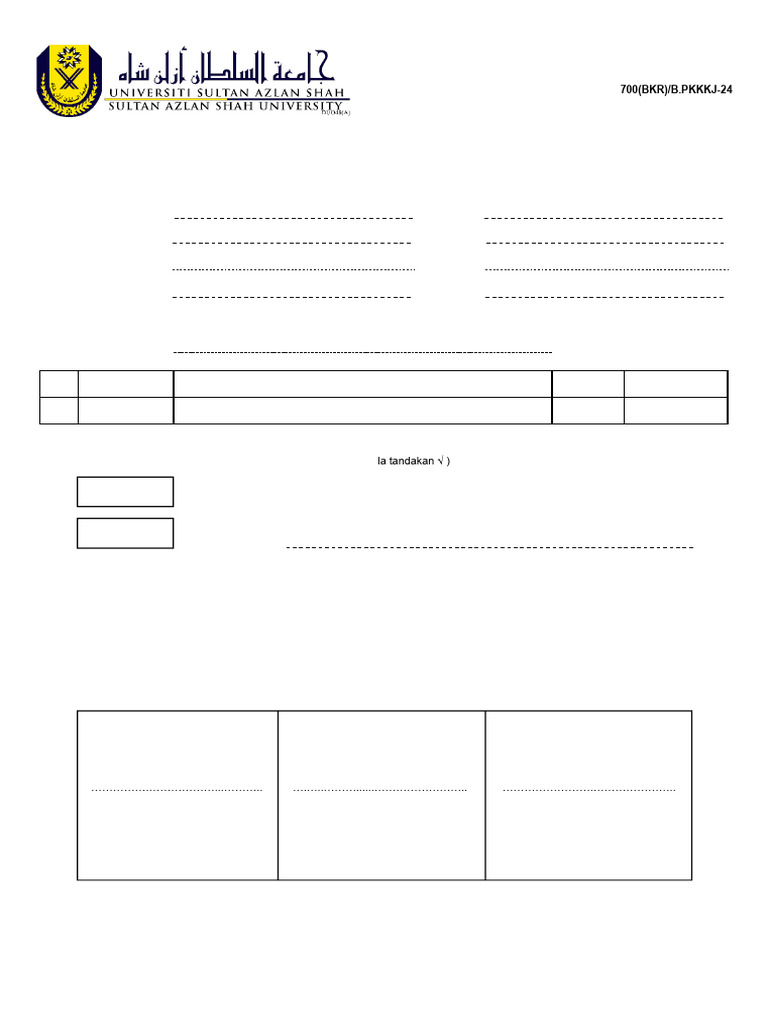 Lampiran 3: 700 (BKR) /B.PKKKJ-24 | PDF