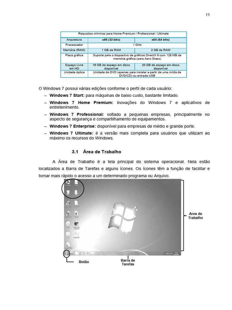 Apostila de Informática Básica: Windows 7 | PDF | Janela (informática ...