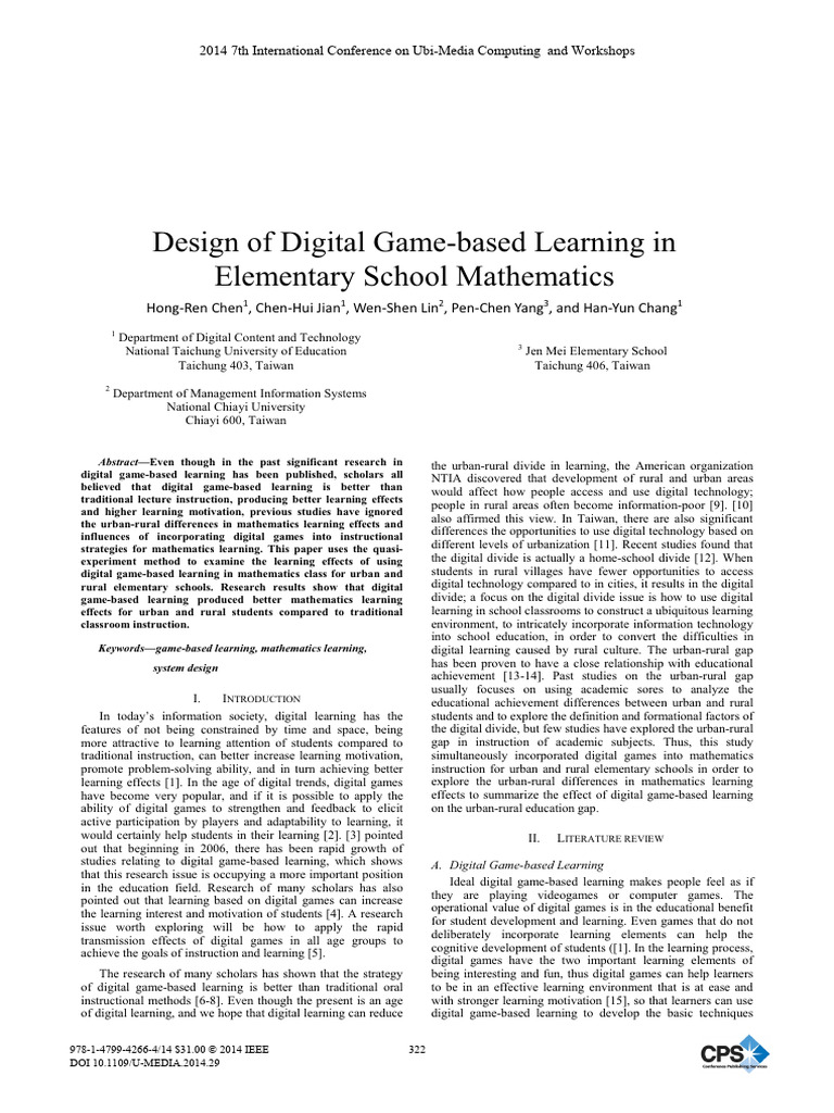 Design of Digital Game-Based Learning in | PDF | Learning | Information ...