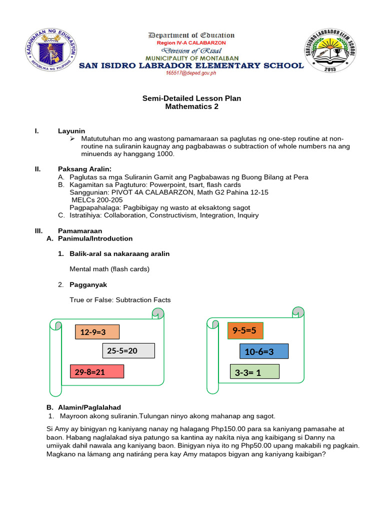Cot 1 Math Oct.24,2024 | PDF