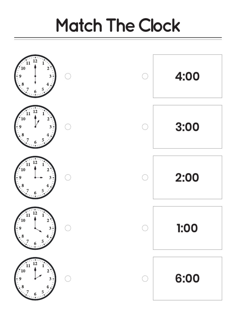 Time Learning Worksheets For Kindergarden 3 | PDF