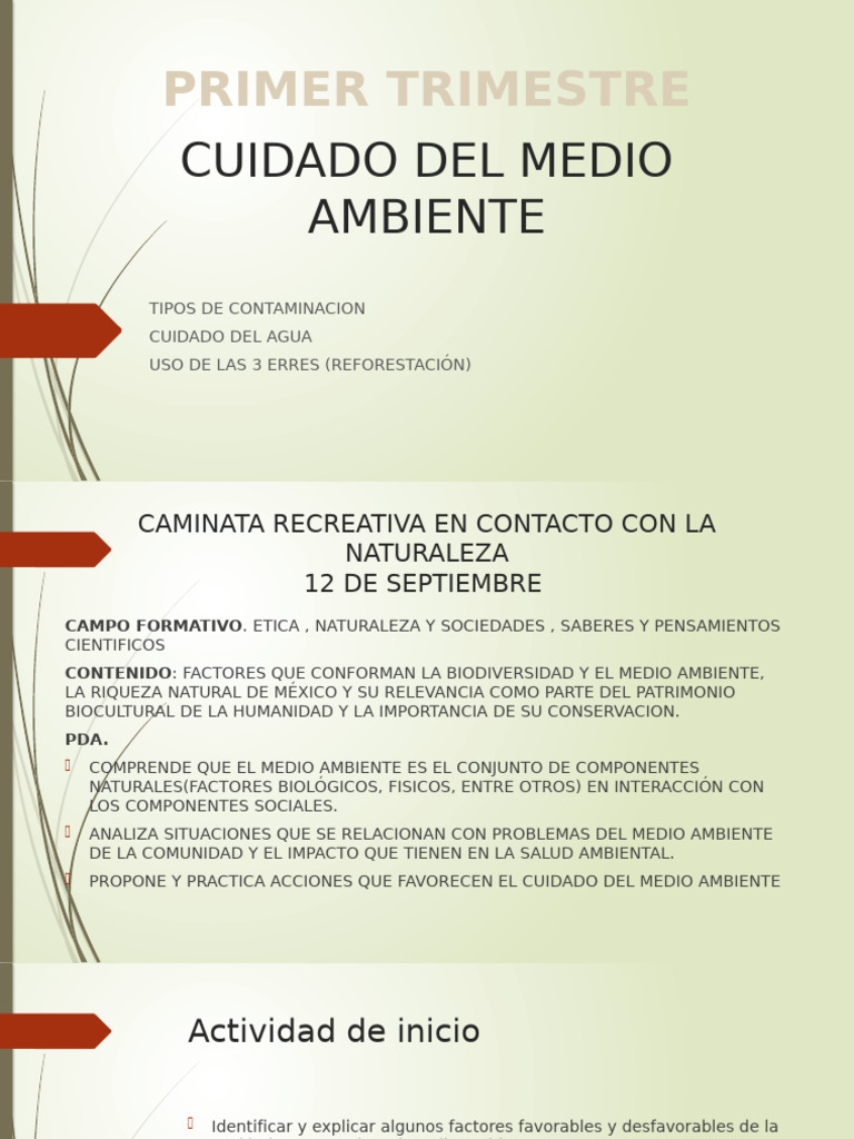 Cuidado Del Medio Ambiente Evidencias | PDF | Residuos | Entorno natural