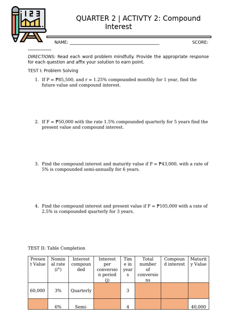 Activity 1 | PDF | Finance & Money Management | Teaching Methods ...