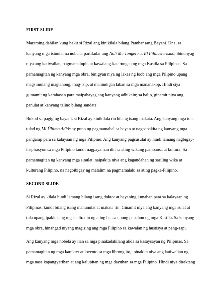 Script Rizal | PDF