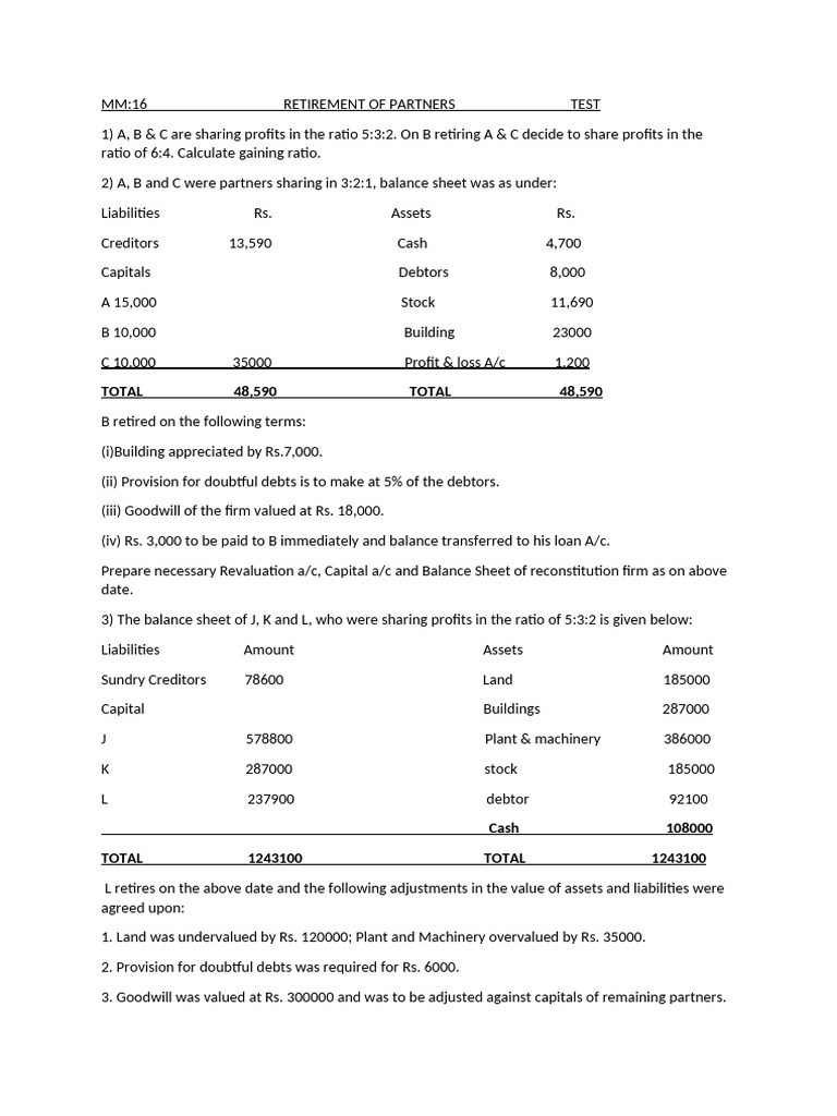 Retirement 12th pdf balance sheet goodwill accounting 