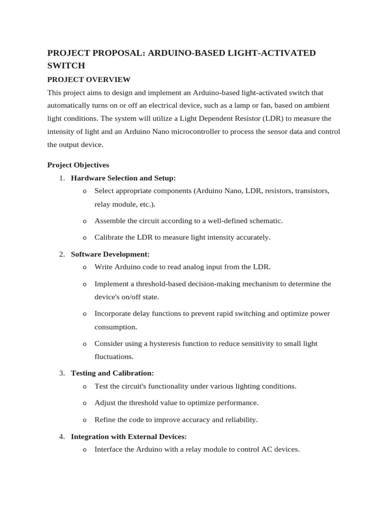 Project Proposal 2_021455 | PDF | Arduino | Energy Conservation