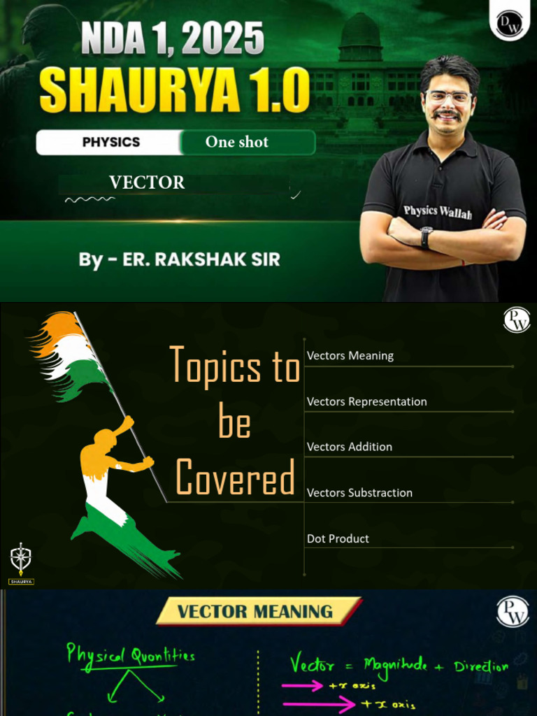 One Shot Guide to Vectors | PDF