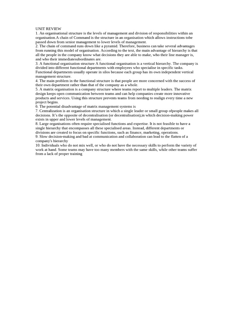 Unit Review | PDF