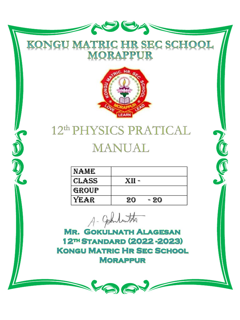 12th Physics EM Practical Study Materials English Medium PDF Download ...