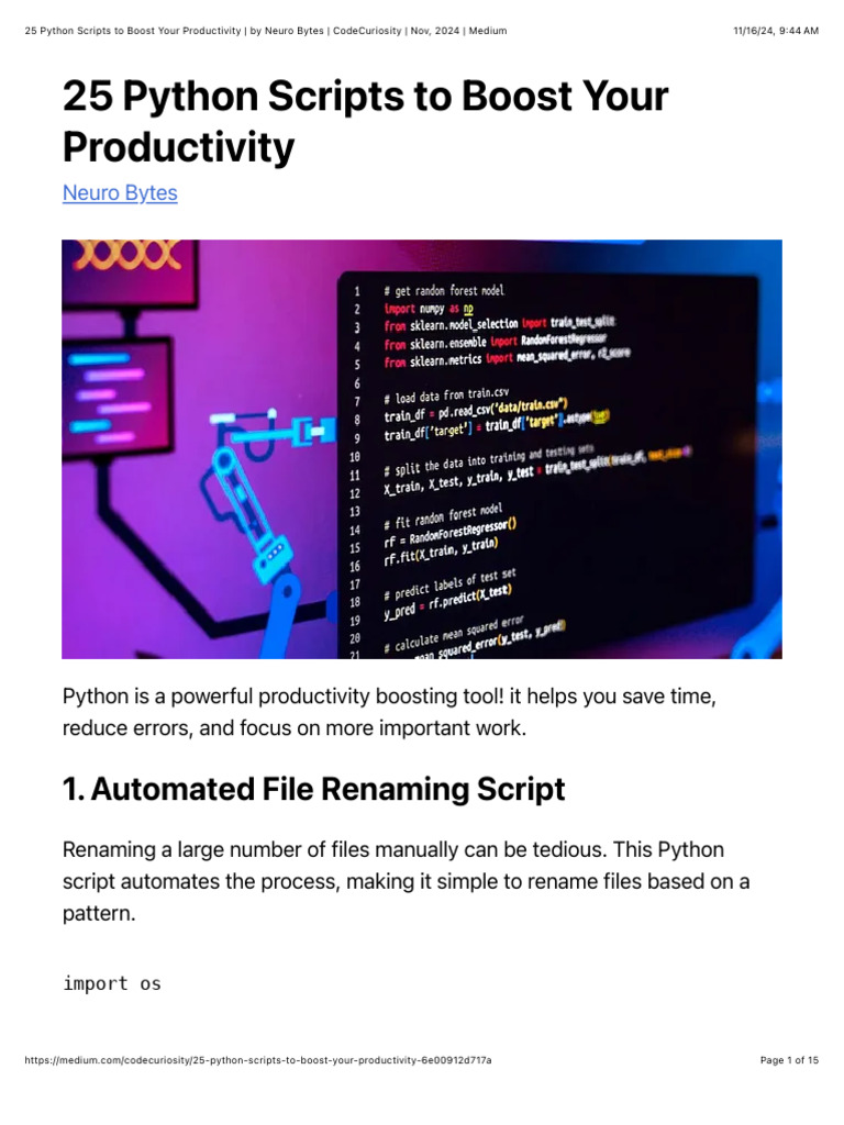 25 Python Scripts To Boost Your Productivity - by Neuro Bytes ...