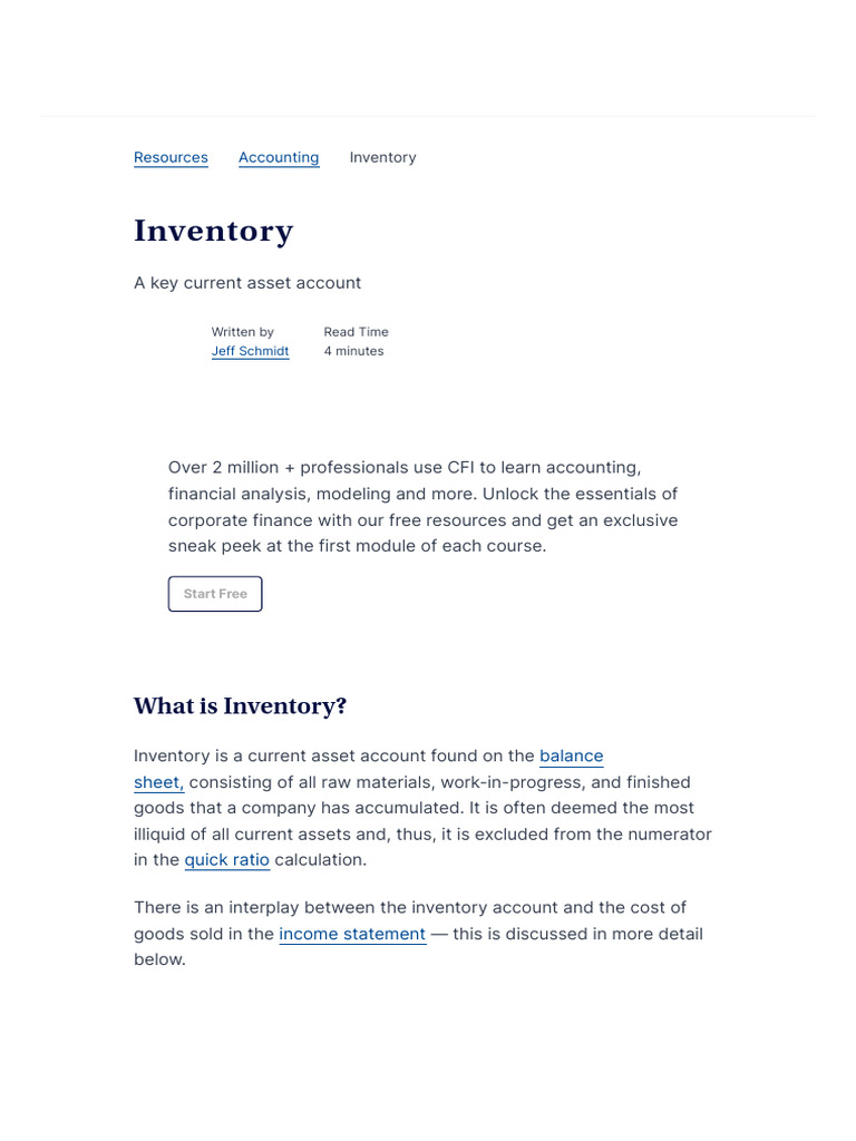 What Is Inventory - Raw Materials, WIP, & Finished Goods | PDF ...