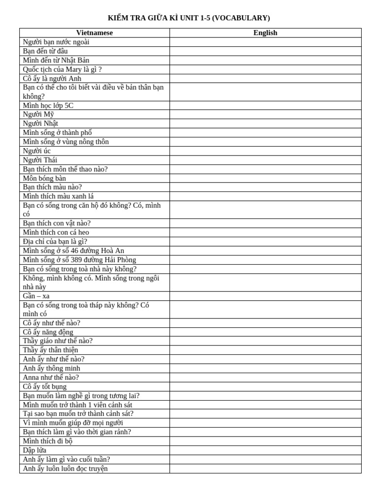 Writing Test For Grade 5 | PDF