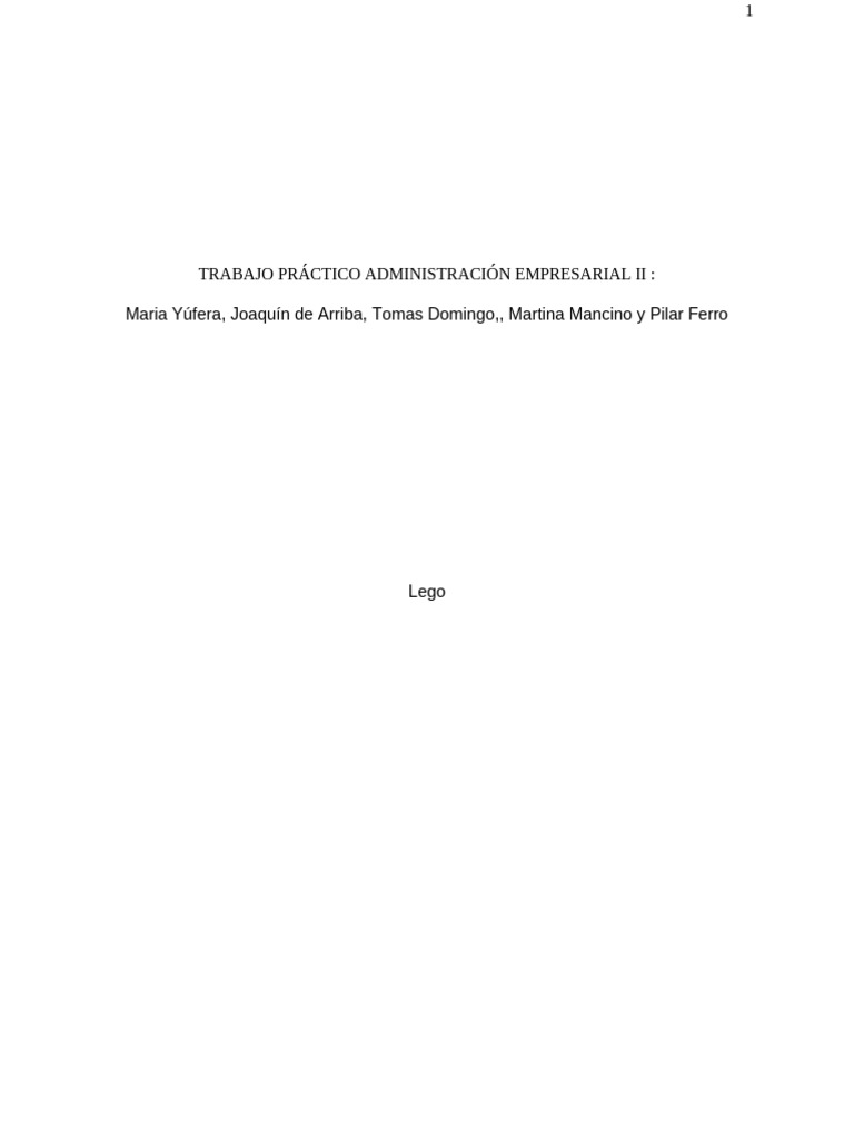 TP MKT Lego Final | PDF | Producto (Negocio) | Marketing