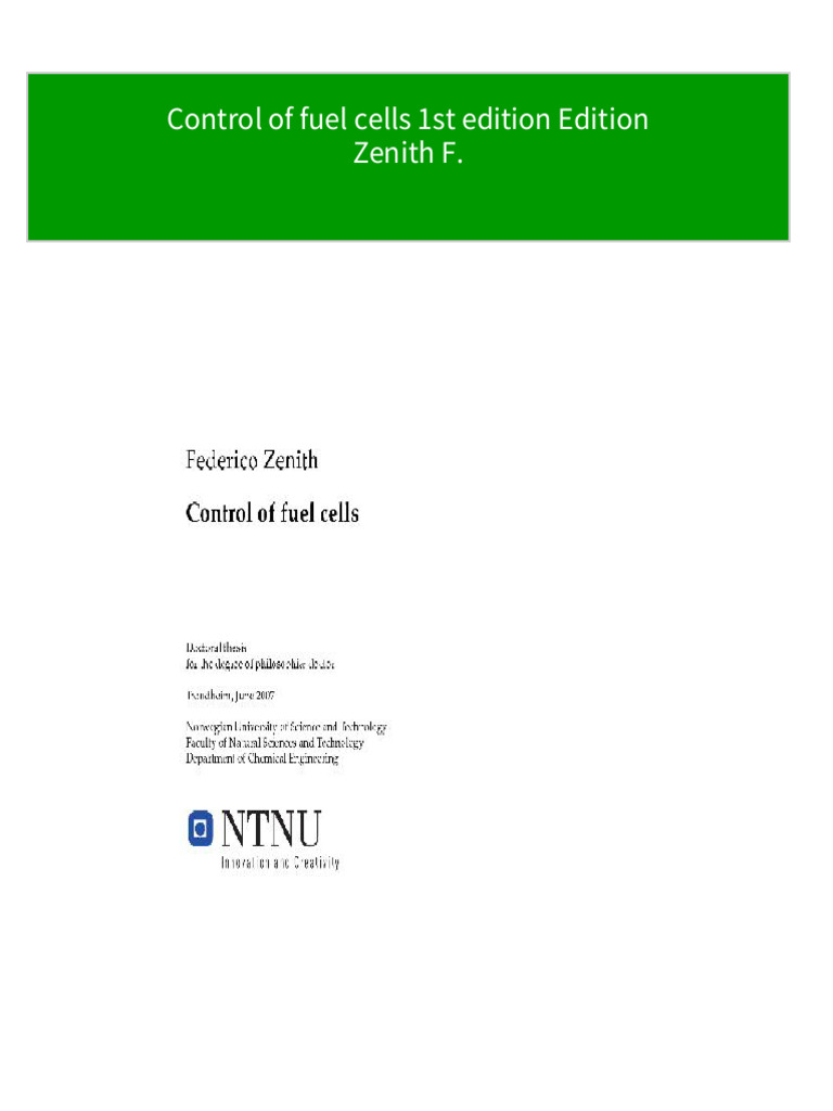 Get control of fuel cells 1st edition edition zenith f free all