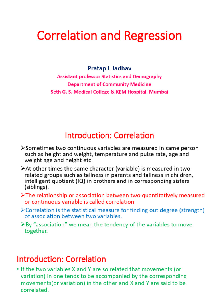 Understanding Correlation and Regression | PDF | Linear Regression ...