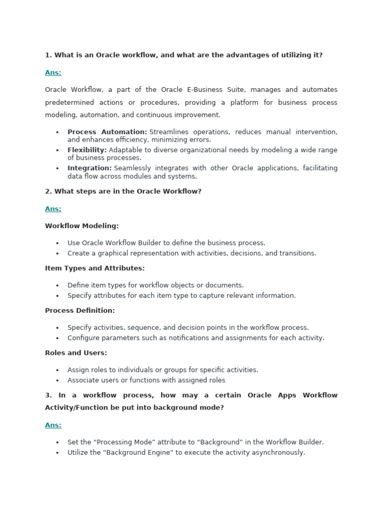 Workflow interview questions 2 pdf business process databases