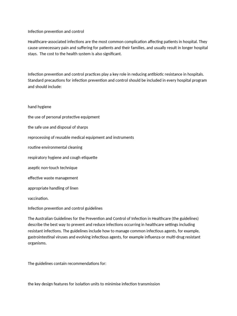 Infection Prevention | PDF