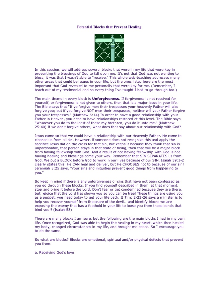Spiritual Healing and Blockages | PDF | Guilt (Emotion) | Forgiveness