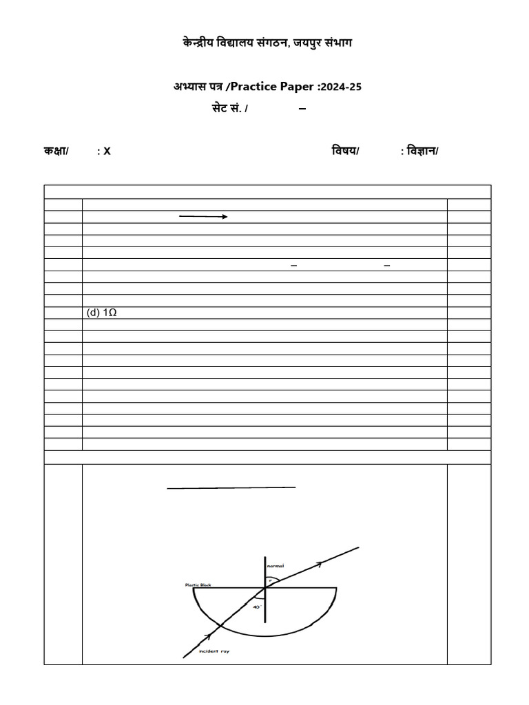 Class X Science Practice Paper 2024-25 | PDF | Atmosphere Of Earth ...