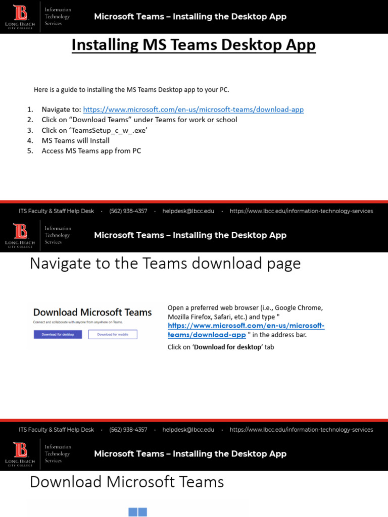 Installing Ms Teams Desktop App | PDF | Mobile App | Application Software