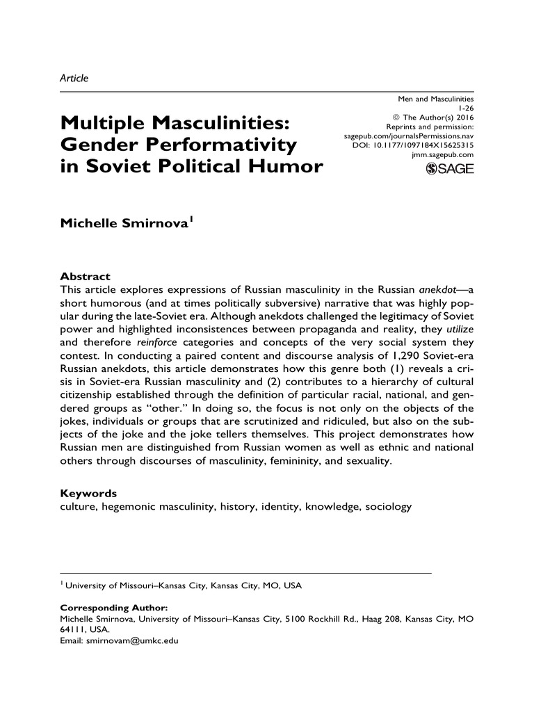 Soviet Political Humor and Masculinity | PDF | Masculinity | Soviet Union