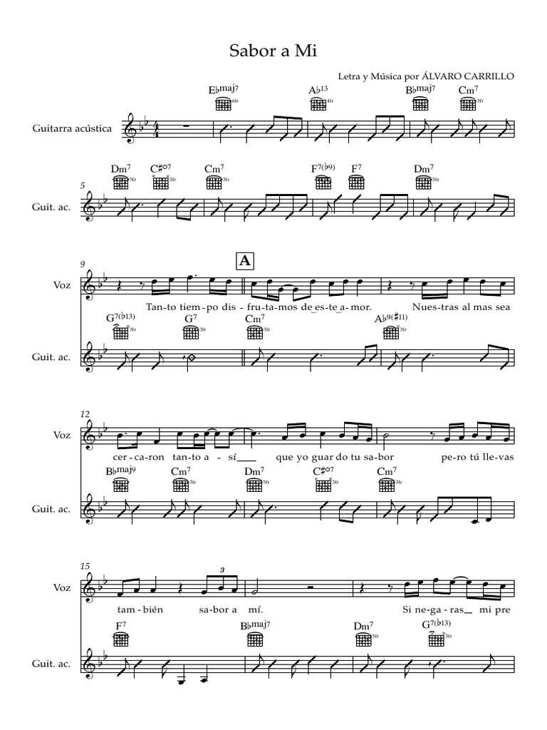 Sabor A Mi - Partitura Completa | PDF
