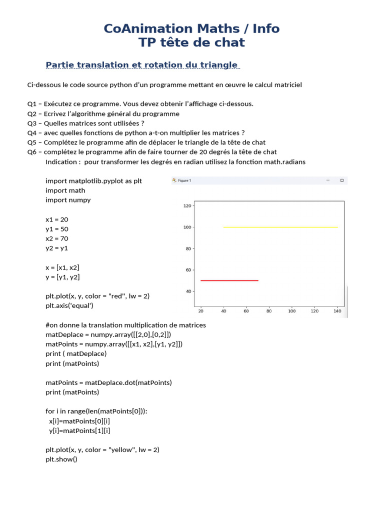 Transformation de triangles en Python | PDF