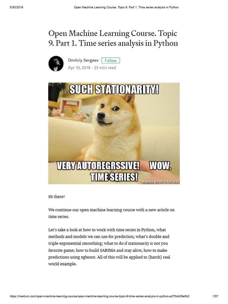 Time Series Analysis in Python | PDF | Cross Validation (Statistics ...