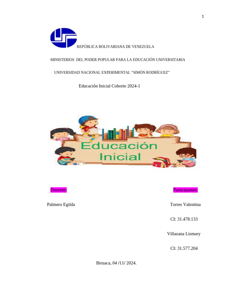 Educación Inical | PDF | Educación de la primera infancia | Aprendizaje
