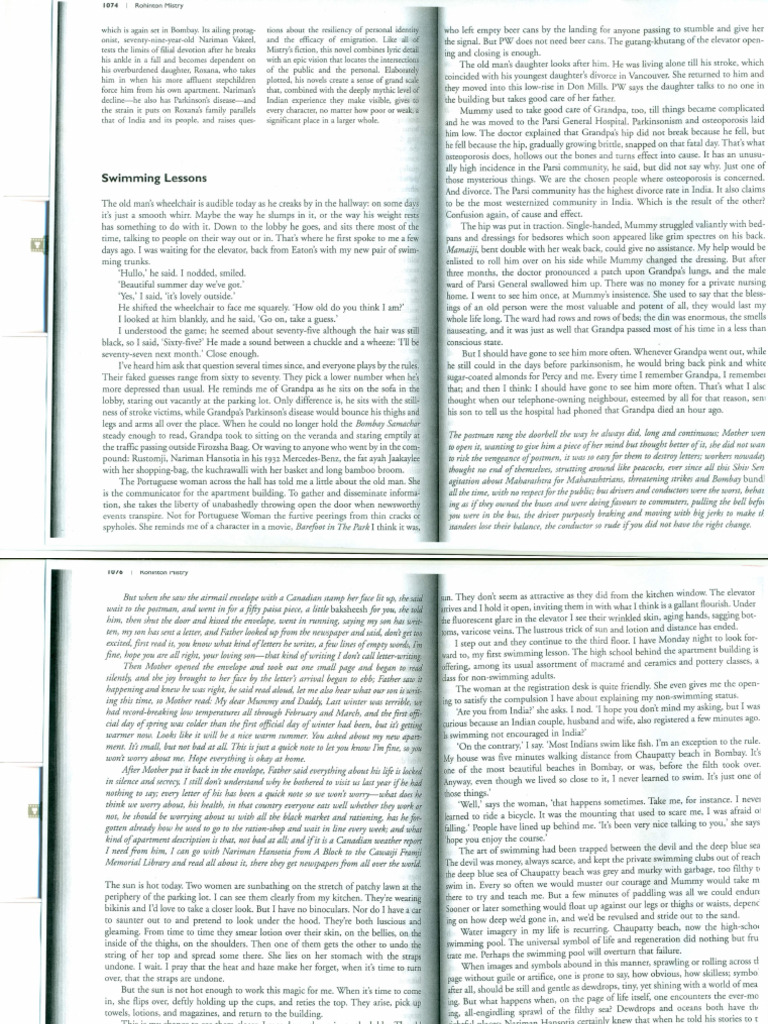 Swimming Lessons Text | PDF