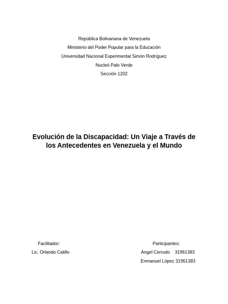 Evolución Histórica de la Discapacidad | PDF | Invalidez | Accesibilidad