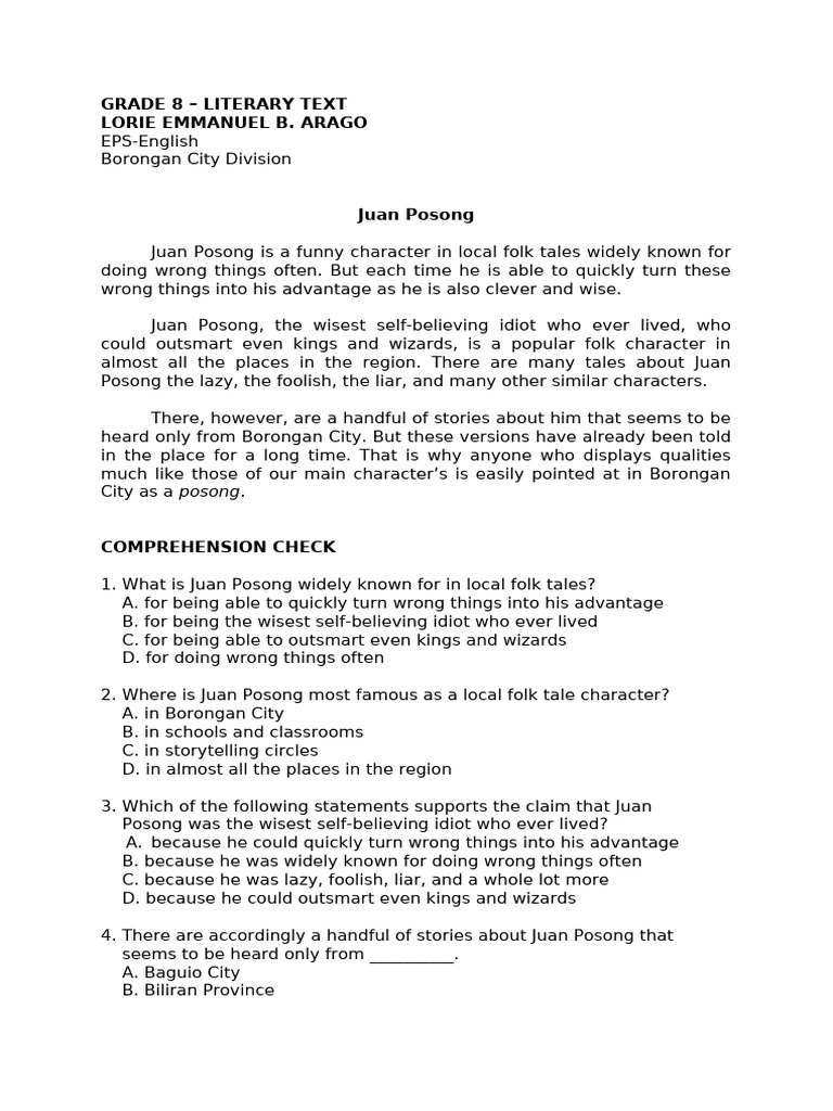 Literary Text Poem Example