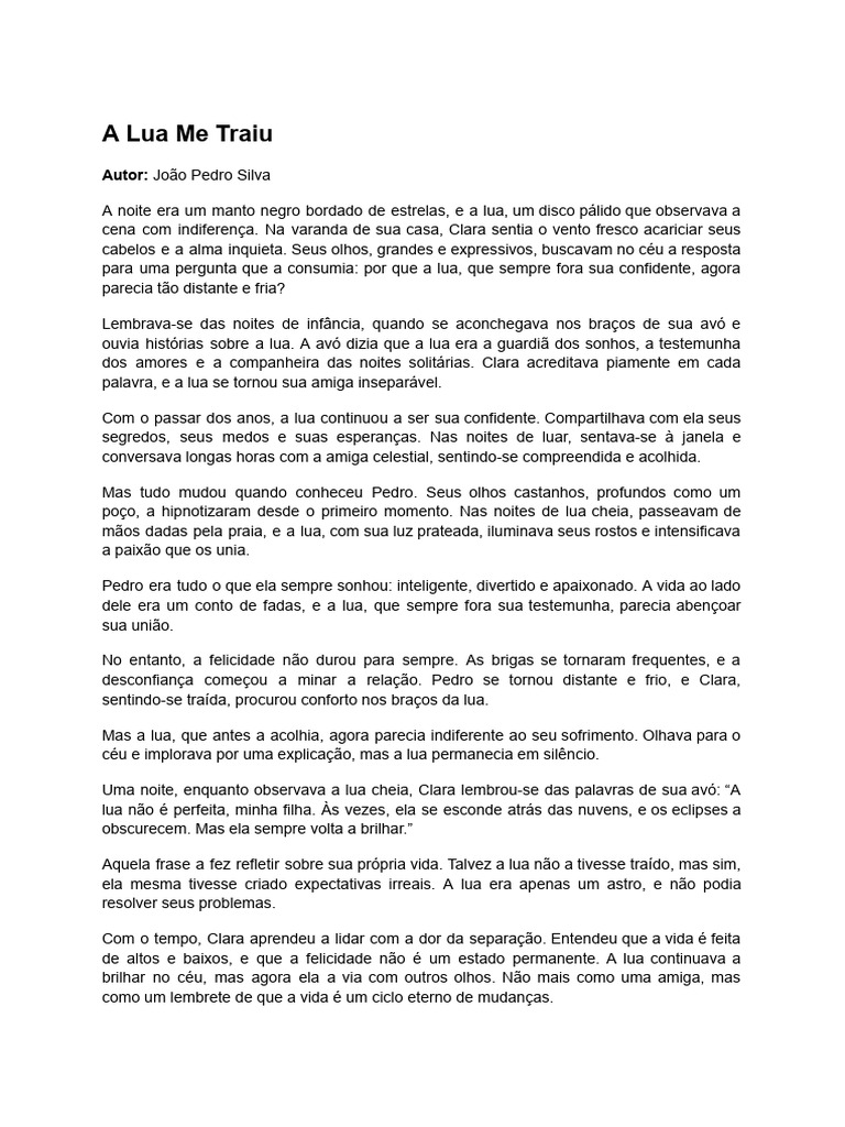A Lua e a Traição de Clara | PDF | Lua