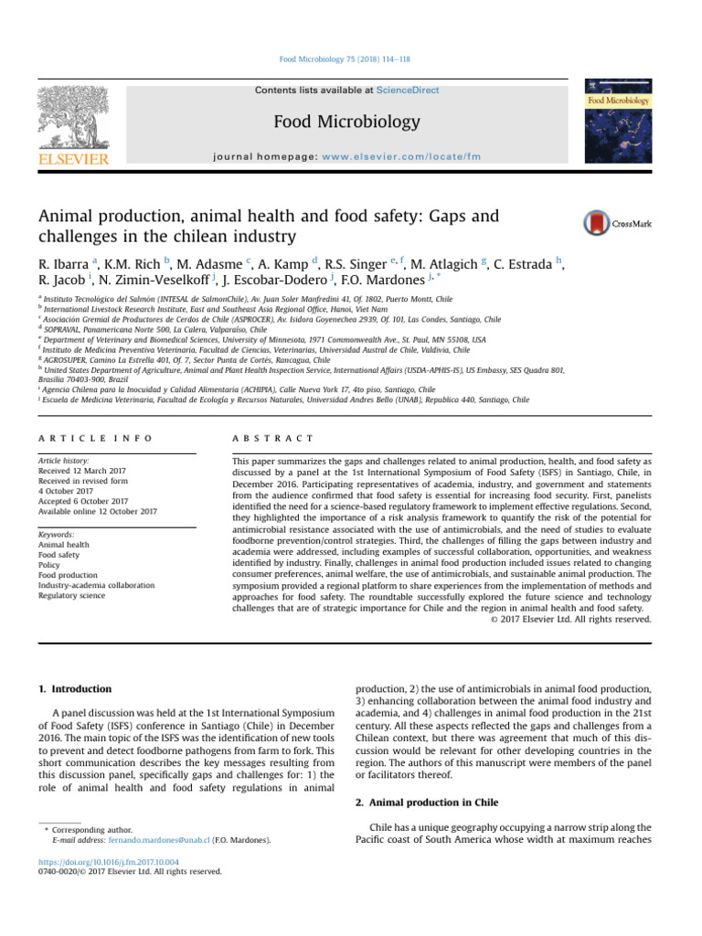 Chile's Animal Health and Food Safety Challenges | PDF | Antimicrobial ...