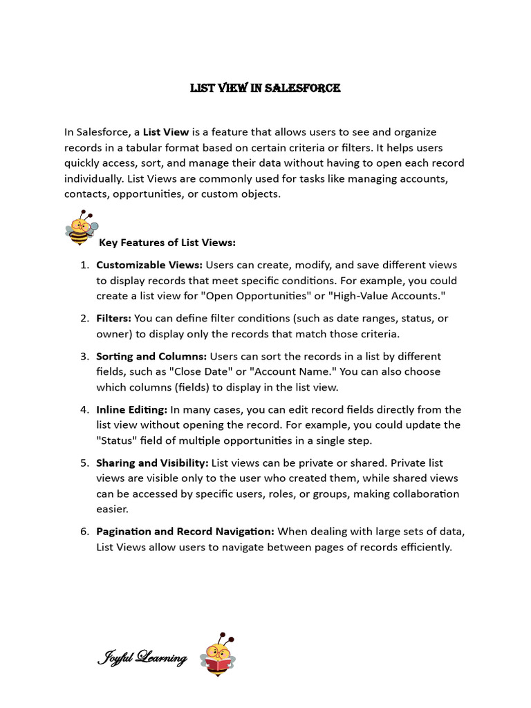 Understanding Salesforce List Views | PDF | Computing | Information ...