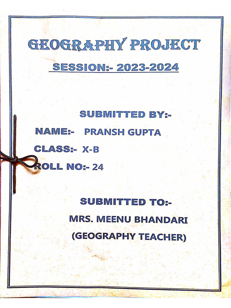 Geography Project | PDF