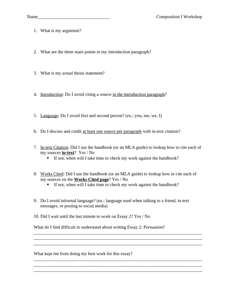 Composition I Student Guide | PDF