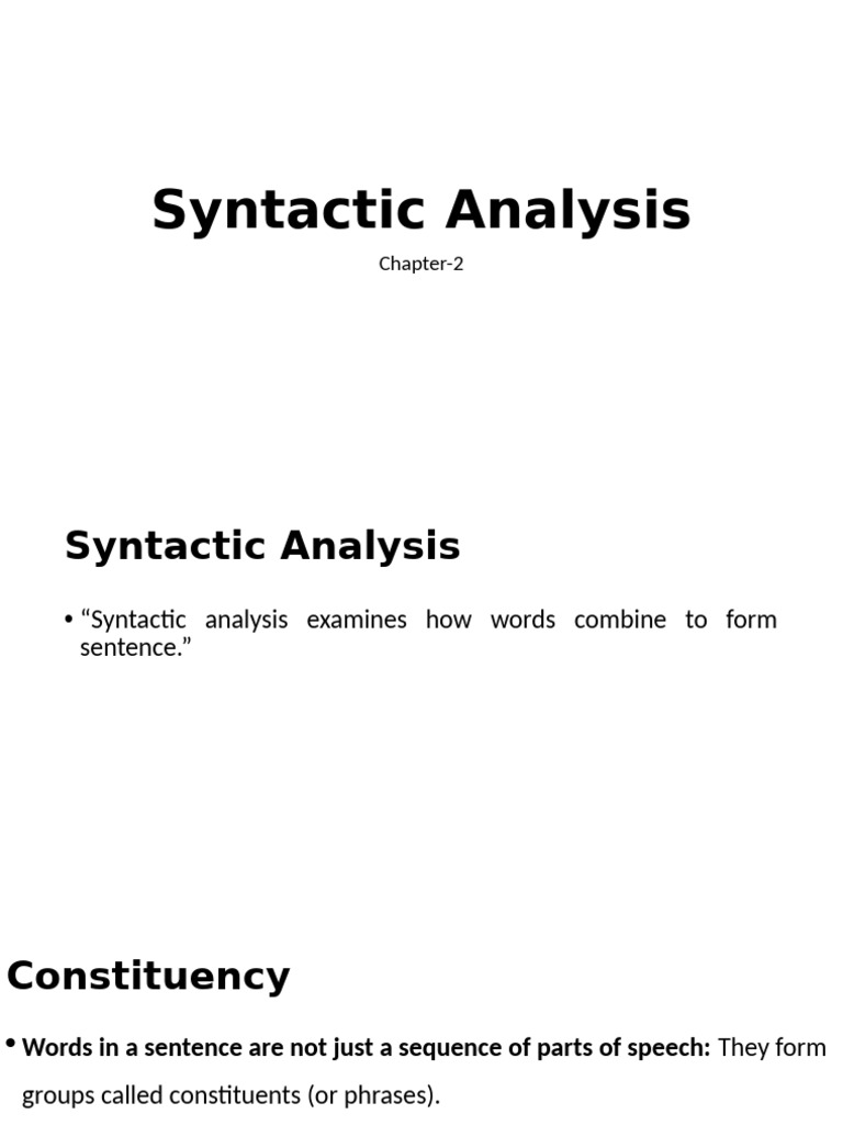 Understanding Syntactic Analysis Basics | PDF | Parsing | Phrase