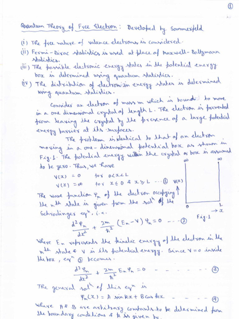 1.2 - Quantum Free Electron Theory | PDF